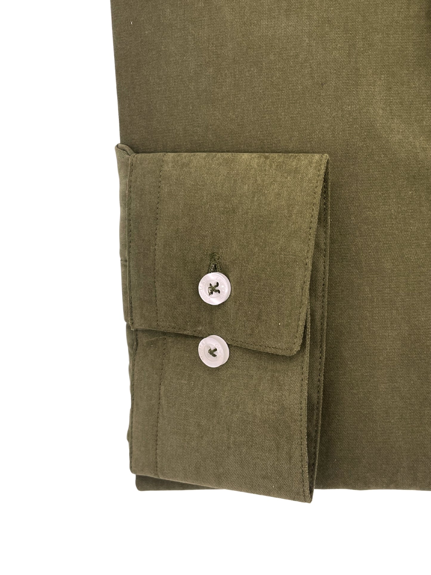 Camisa City Casual Regular Fit Verde Army Textura Gamuza