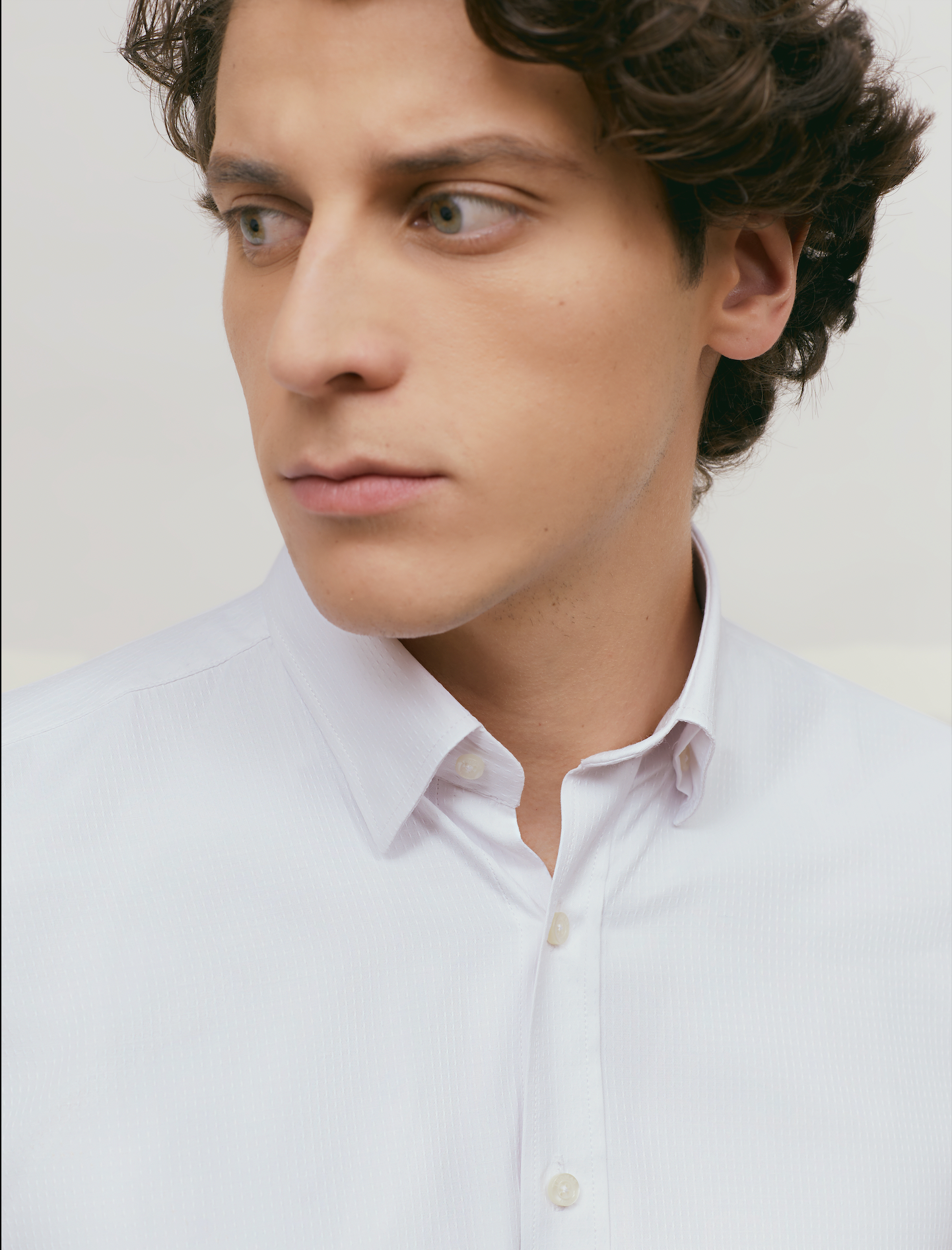 Camisa City Casual Regular Fit Blanca Textura