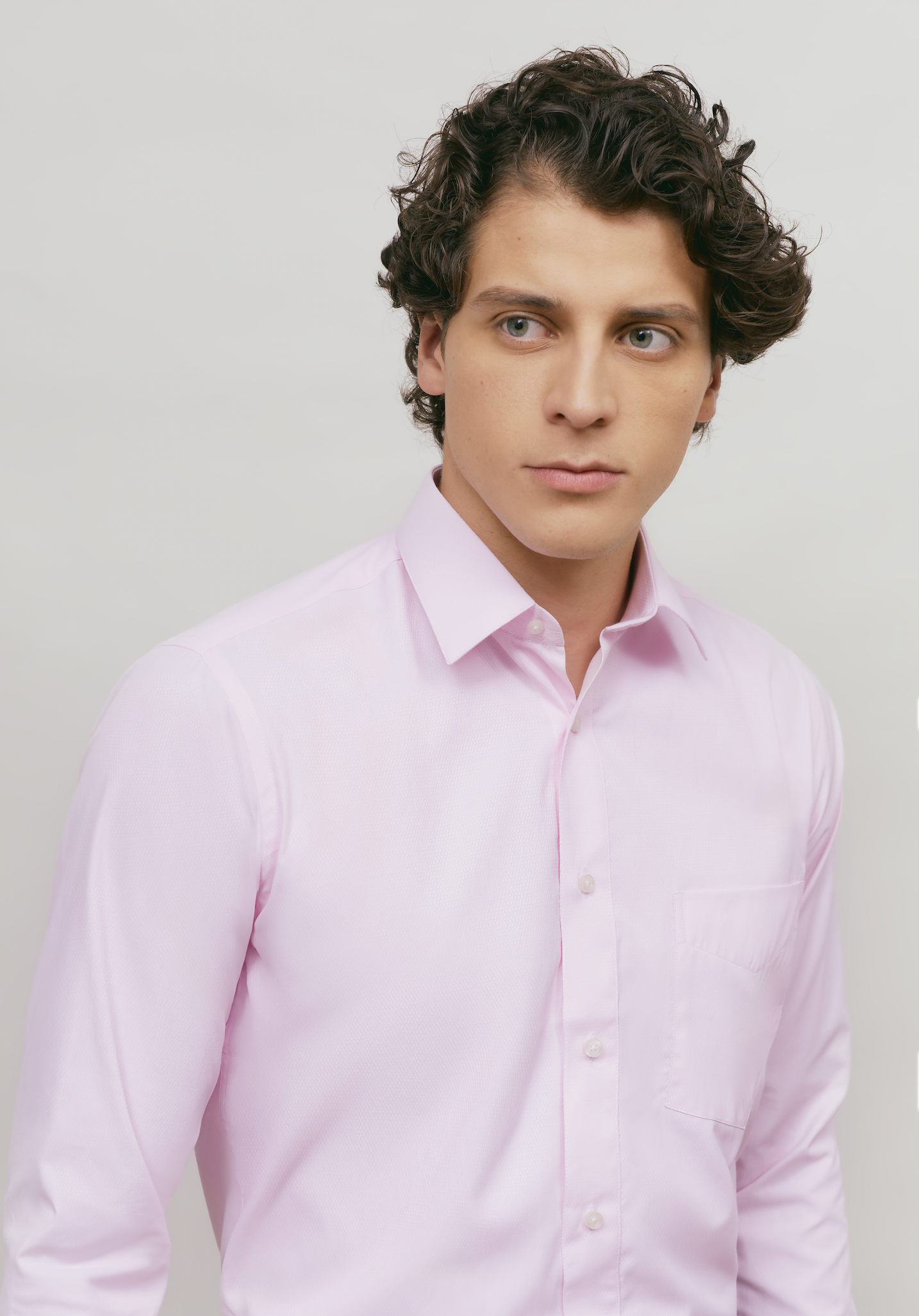 Camisa Business Regular Fit Rosa Textura