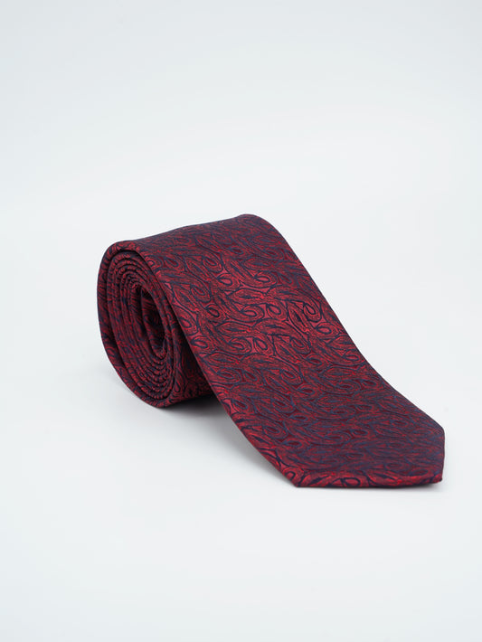 Red Wine Jacquard Woven Tie Classic Collection