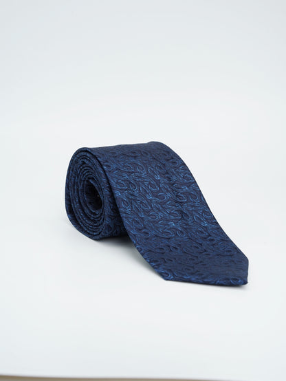 Corbata Azul Oscura Tejido Jacquard Colección Clásica