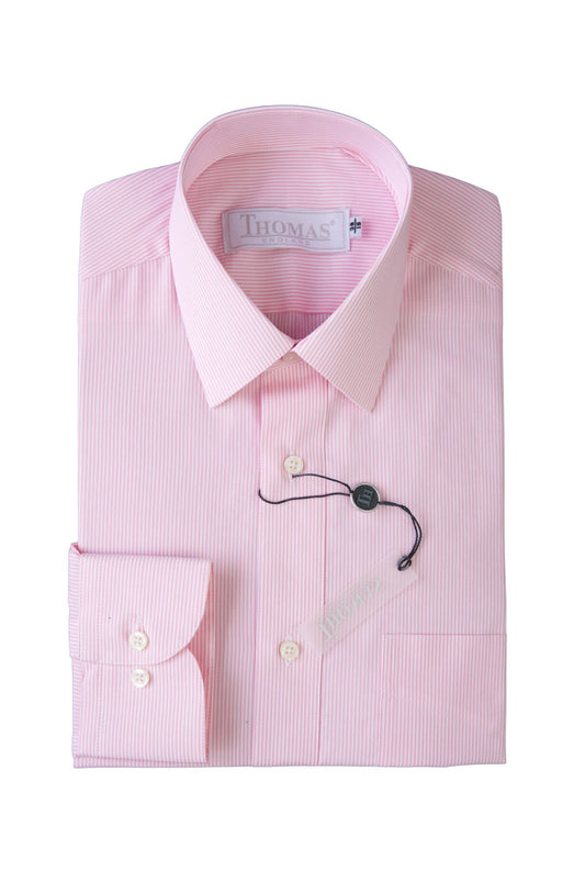 Camisa Business Regular Fit Rosa Rayas