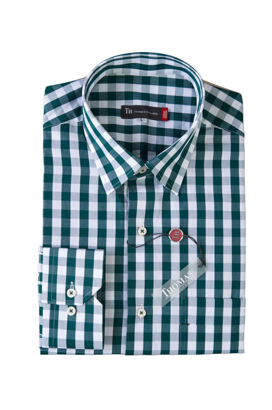 Camisa City Casual Regular Fit Verde Cuadros
