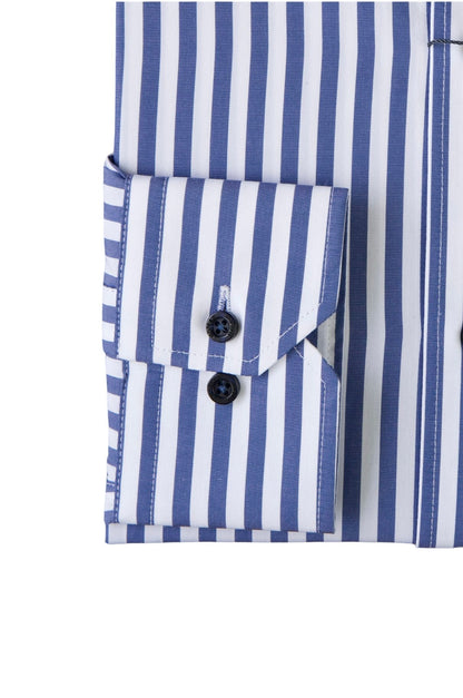 Camisa City Casual Slim Fit Azul Rayas
