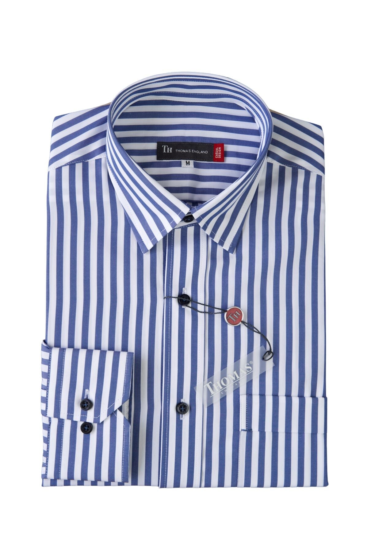 Camisa City Casual Slim Fit Azul Rayas