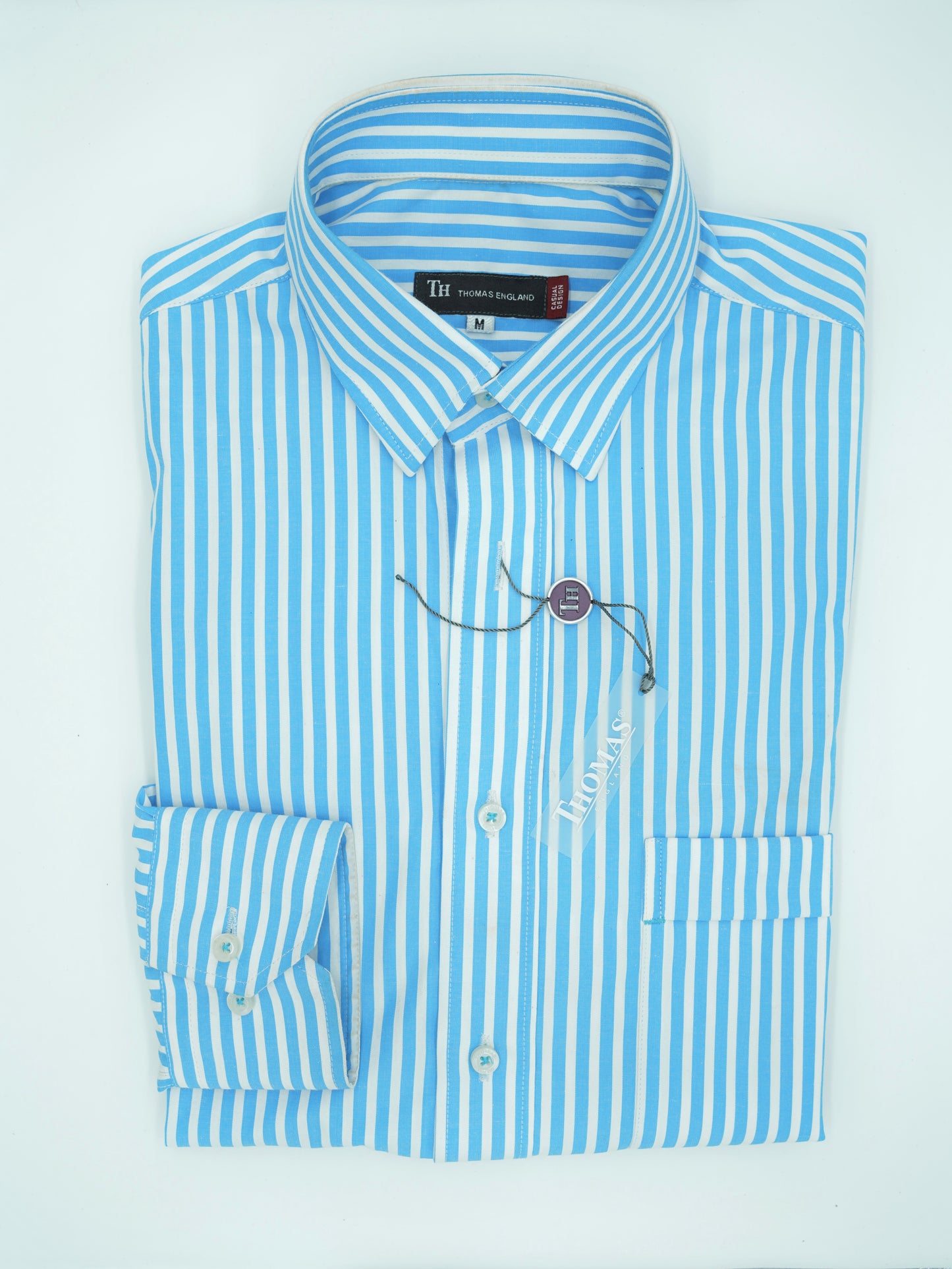 City Casual Regular Fit Shirt Sky Blue Lines