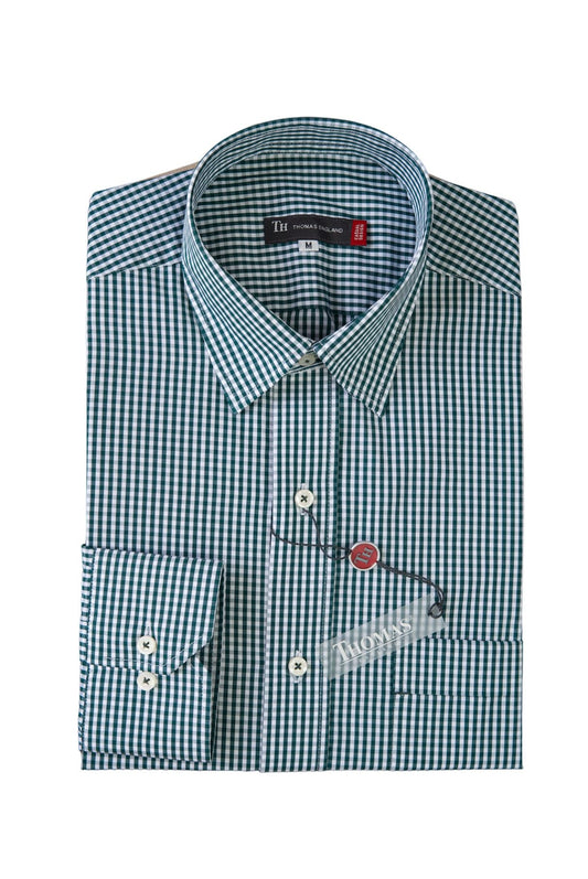 Camisa City Casual Slim Fit Verde Cuadros