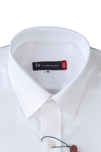 Camisa City Casual Regular Fit Blanca Textura