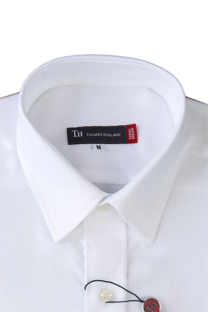 Camisa City Casual Slim Fit Blanca Textura