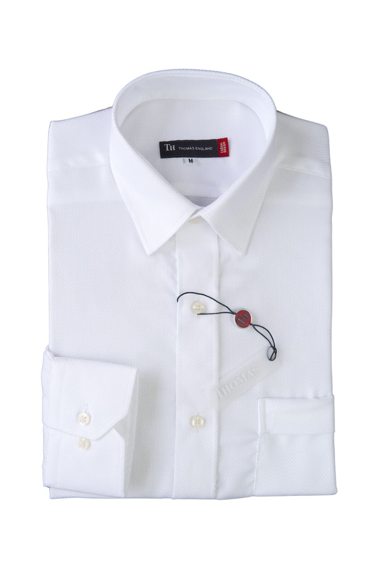 Camisa City Casual Regular Fit Blanca Textura