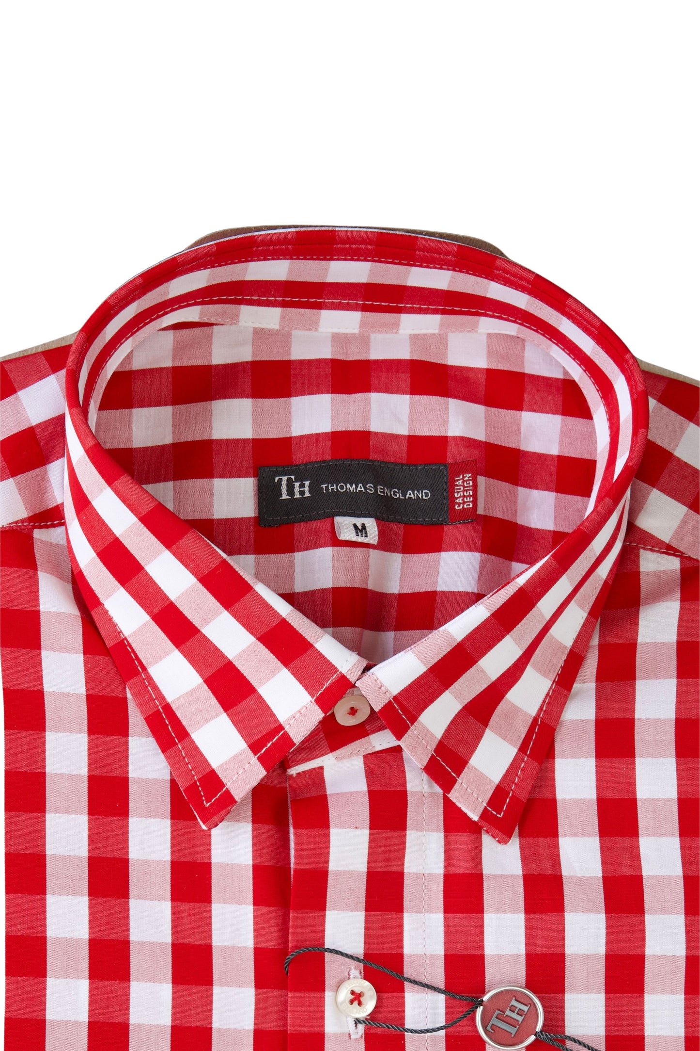 Camisa City Casual Regular Fit Roja Cuadros