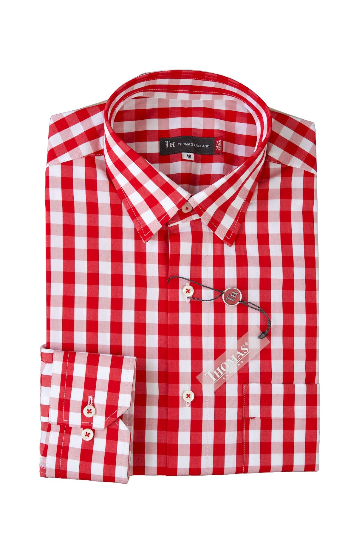 Camisa City Casual Regular Fit Roja Cuadros