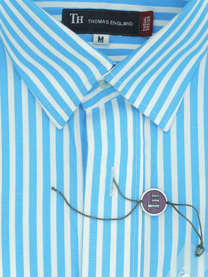 City Casual Regular Fit Shirt Sky Blue Lines