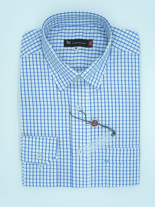 Camisa City Casual Regular Fit Azul Cuadros