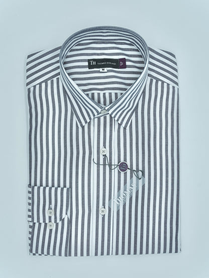 Camisa City Casual Regular Fit Gris Rayas
