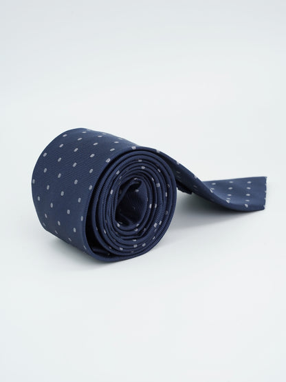 Corbata Azul Oscura Tejido Jacquard Colección Clásica