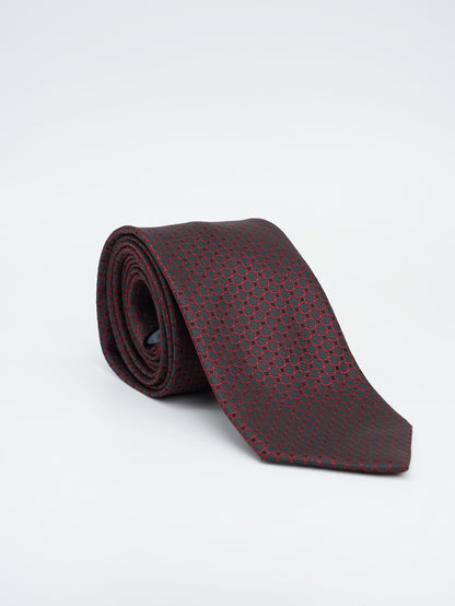 Corbata Vino Tinto Tejido Jacquard Colección Clásica