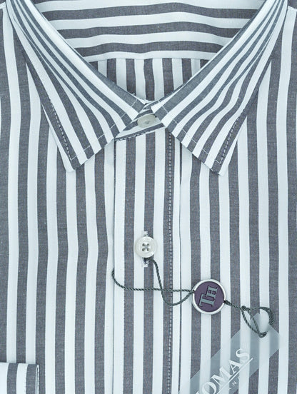 Camisa City Casual Regular Fit Gris Rayas
