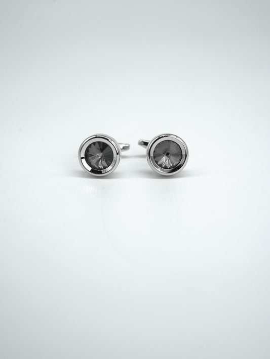 Round cufflinks with stone