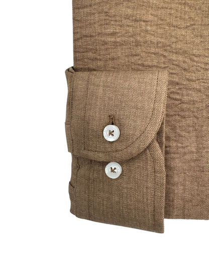 Camisa City Casual Slim Fit Caqui Textura