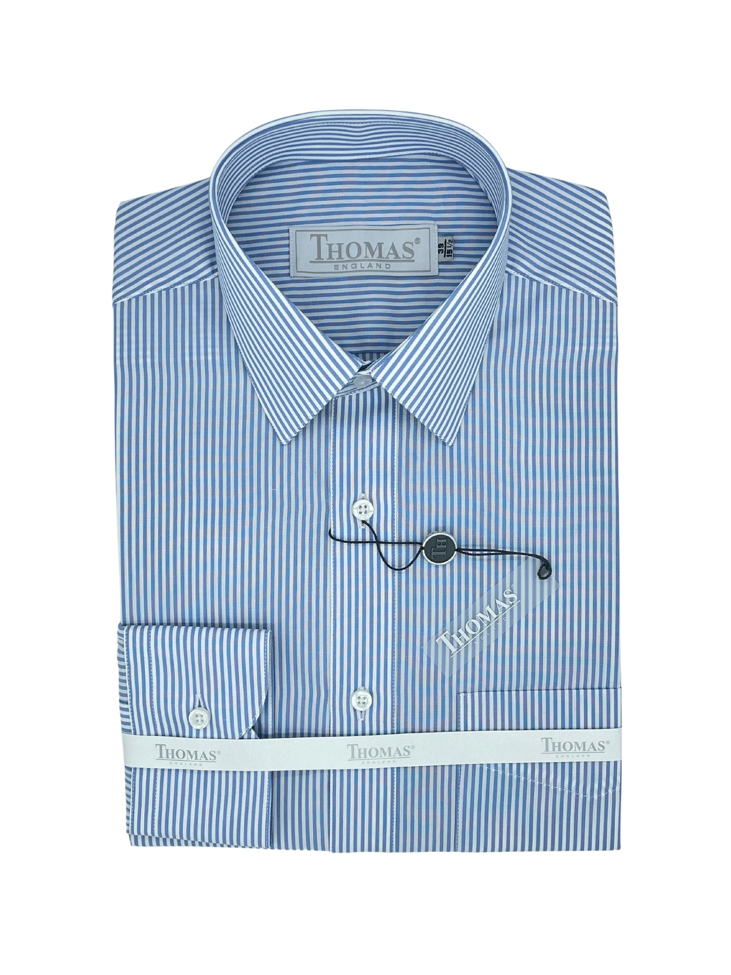 Camisa Business Slim Fit Azul Rayas
