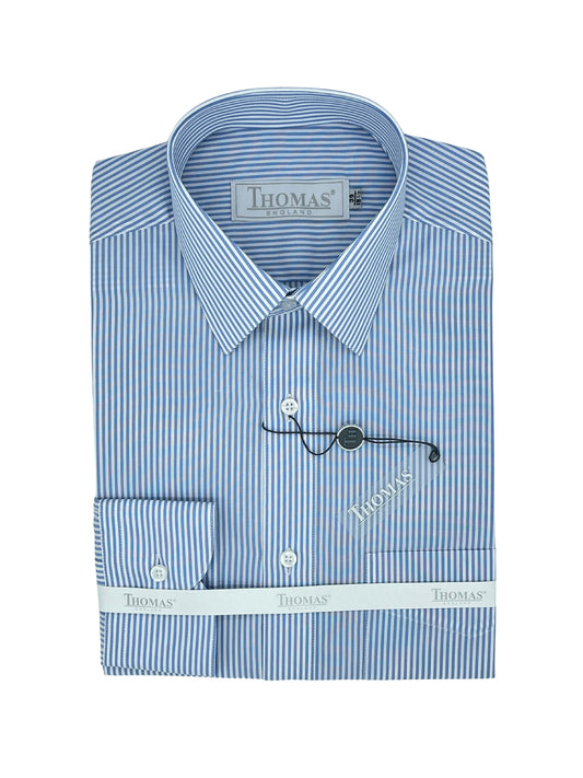 Camisa Business Regular Fit Azul Rayas