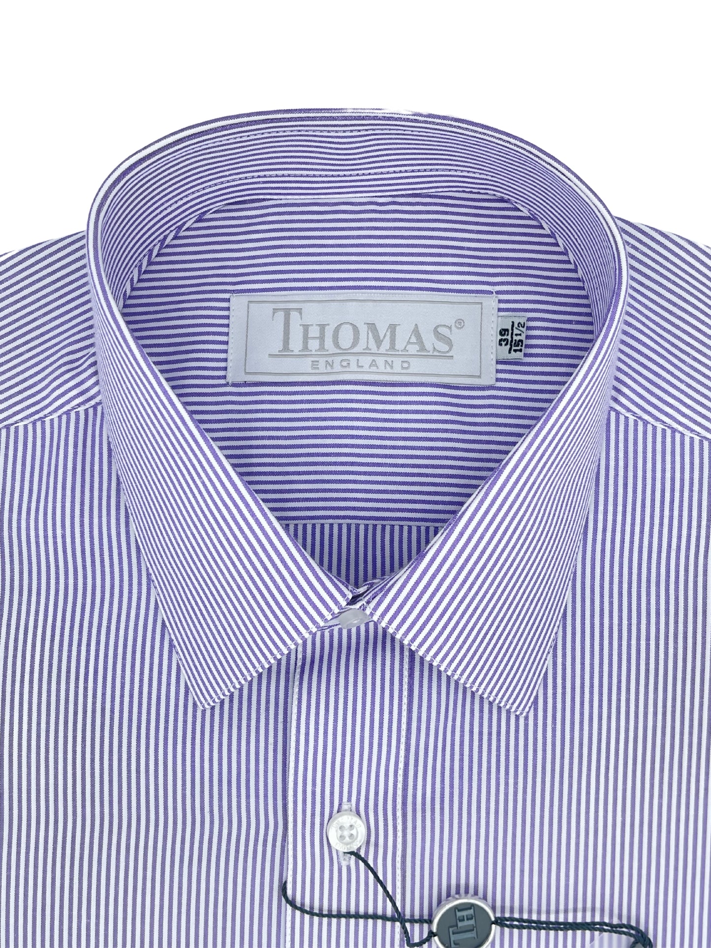 Camisa Business Slim Fit Lila Rayas