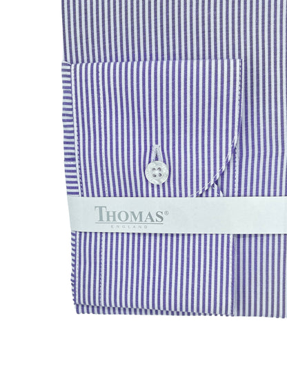Camisa Business Slim Fit Lila Rayas
