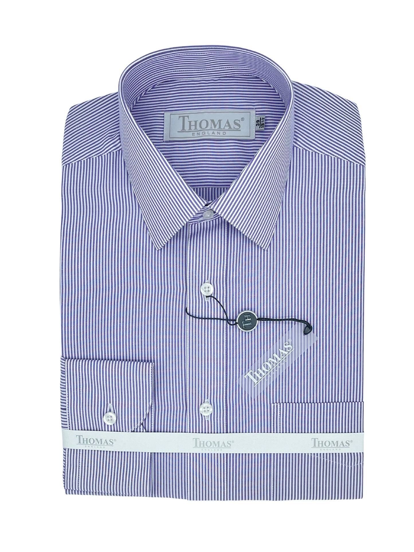Camisa Business Slim Fit Lila Rayas
