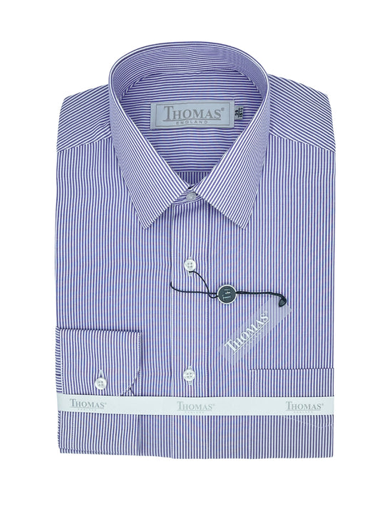 Camisa Business Slim Fit Lila Rayas