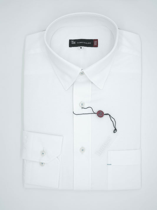 Camisa City Casual Regular Fit Blanca Textura