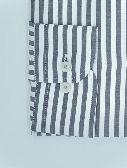 Camisa City Casual Slim Fit Gris Rayas