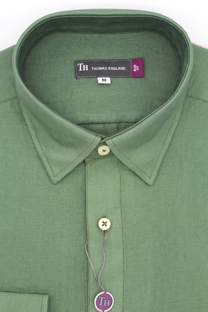 Camisa City Casual Regular Fit Verde Textura