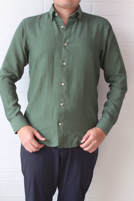 Camisa City Casual Regular Fit Verde Textura