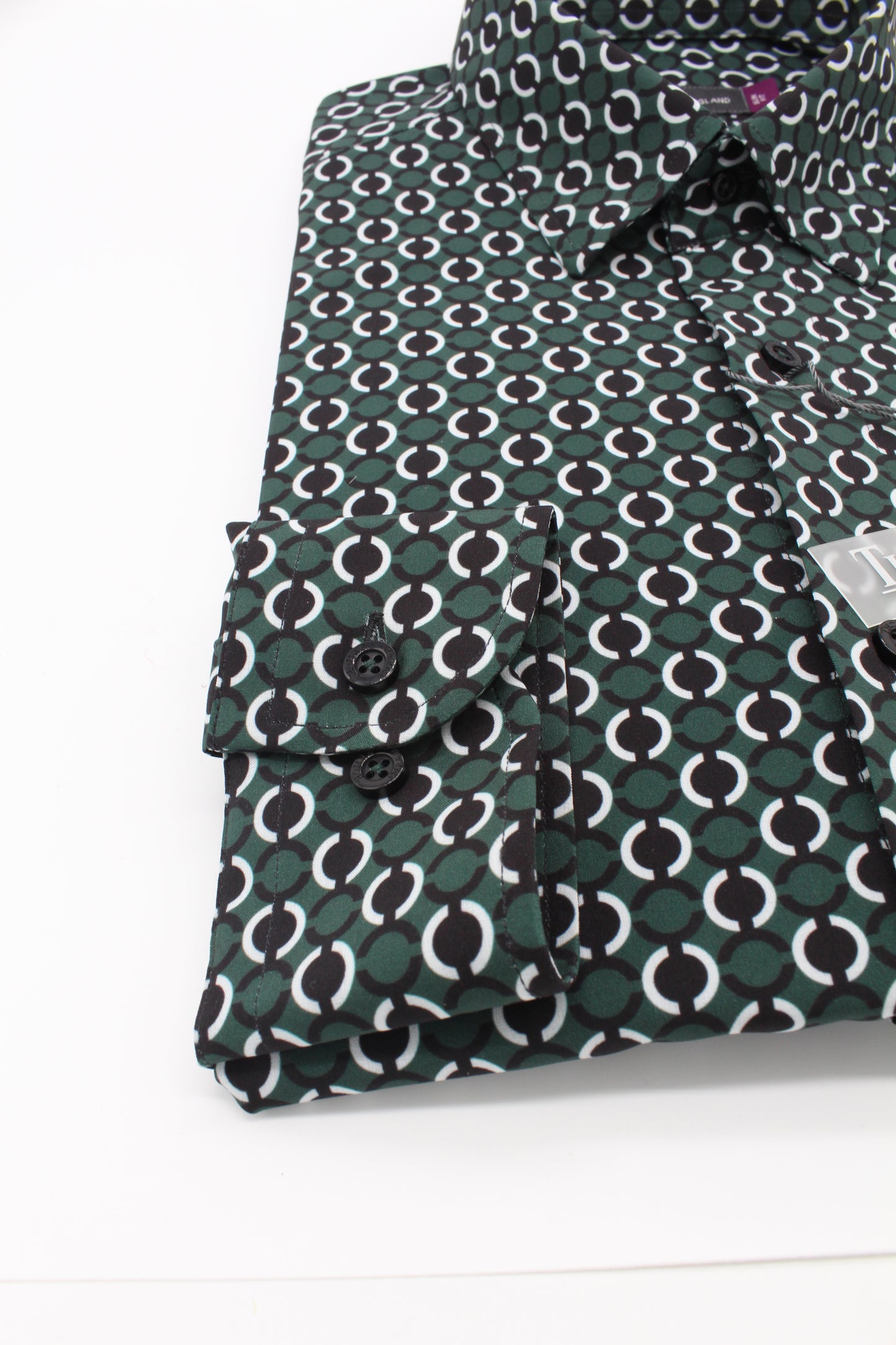 Camisa Trend Regular Fit Verde Patrón