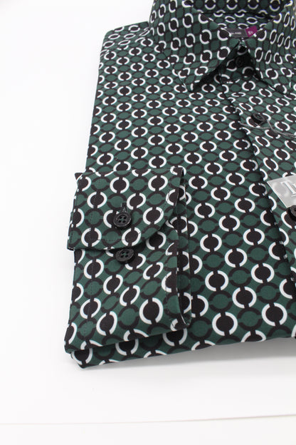 Camisa Trend Regular Fit Verde Patrón