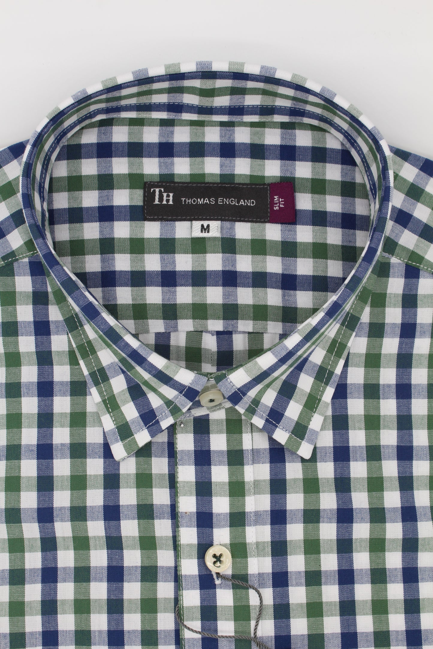 Camisa City Casual Regular Fit Verde Azul Cuadros