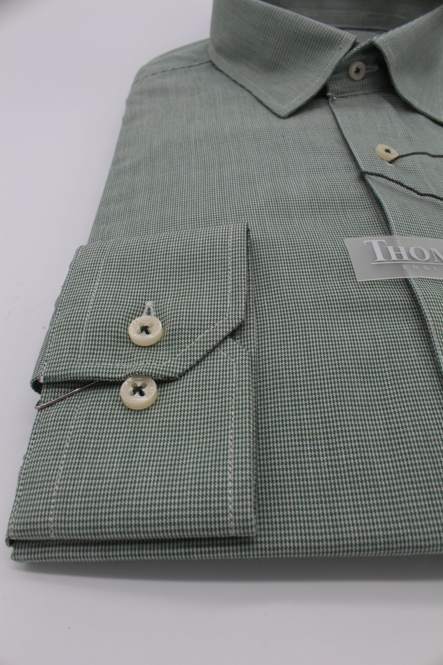 Camisa City Casual Slim Fit Verde Mini Cuadros