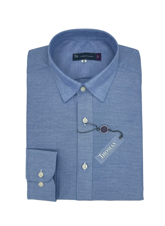 Camisa City Casual Slim Fit Azul Textura