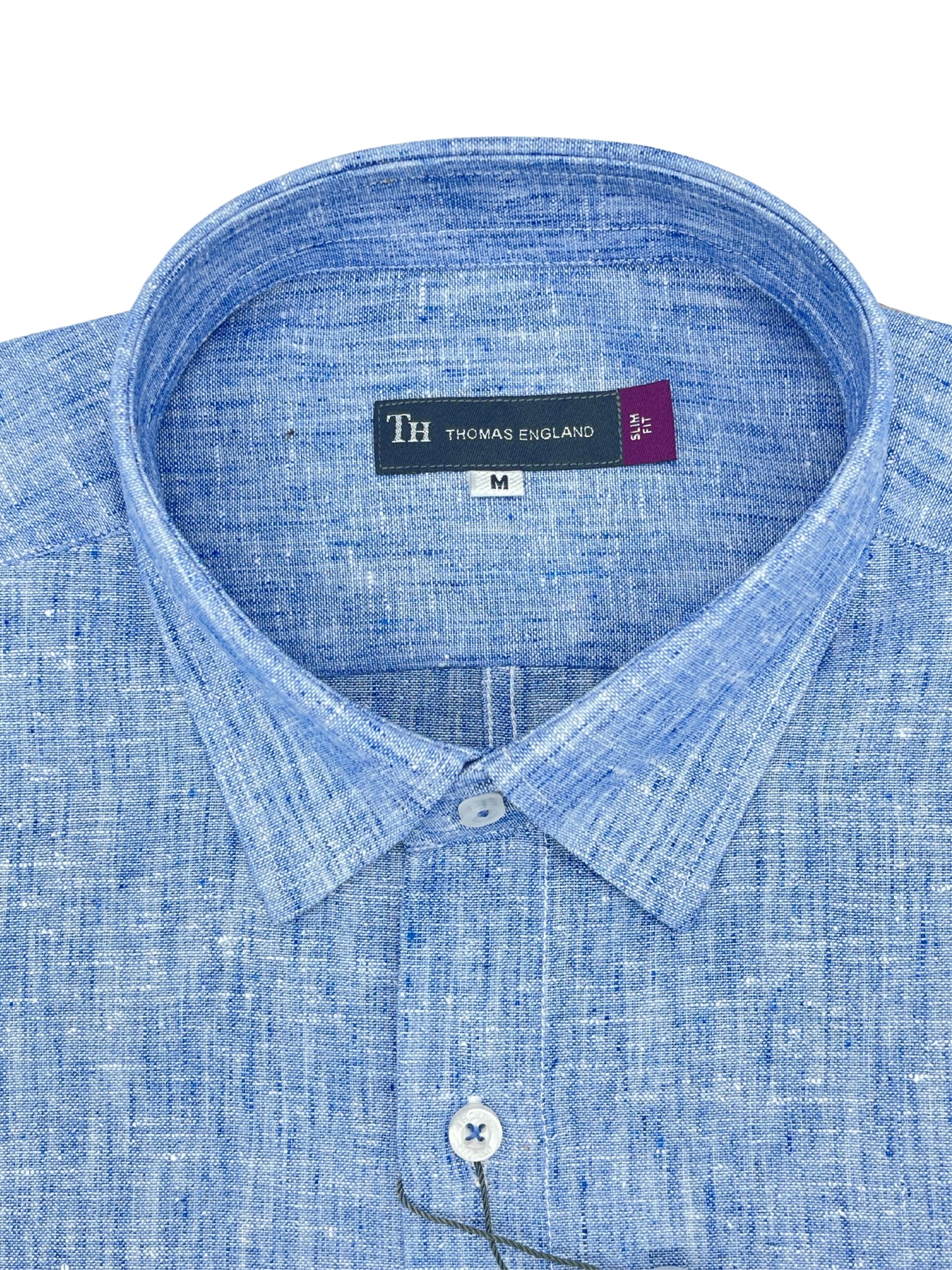 Camisa City Casual Regular Fit Azul Textura Lino