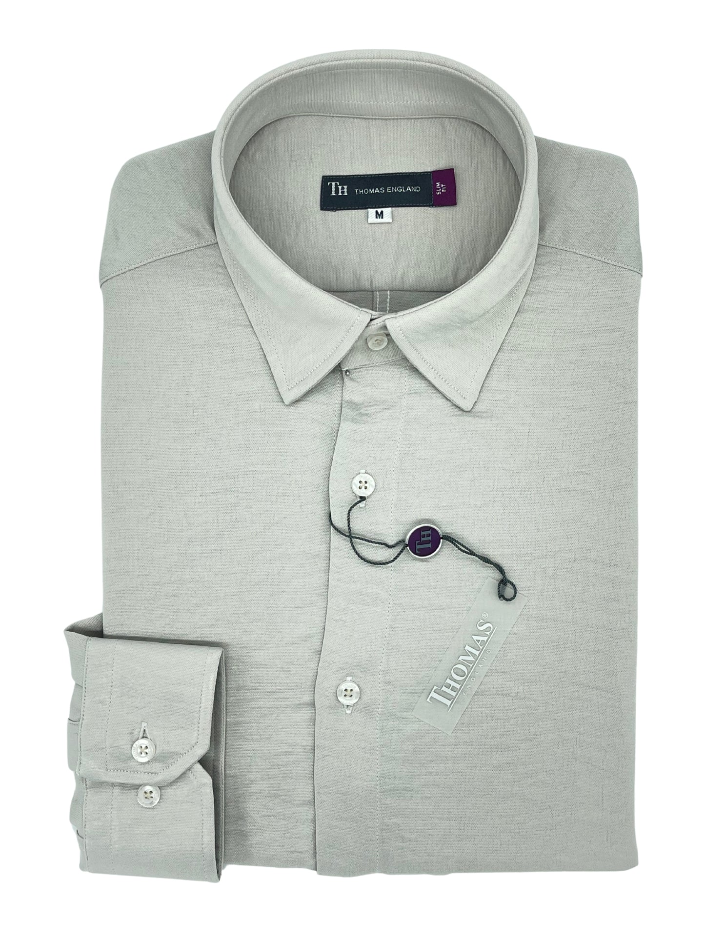 Camisa City Casual Slim Fit Arena Grisáceo Textil Fluido