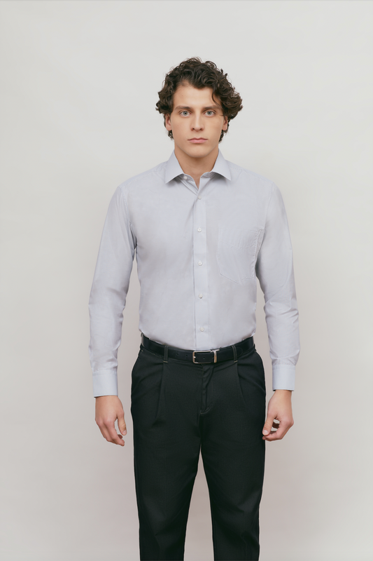 Camisa Business Regular Fit Gris Textura