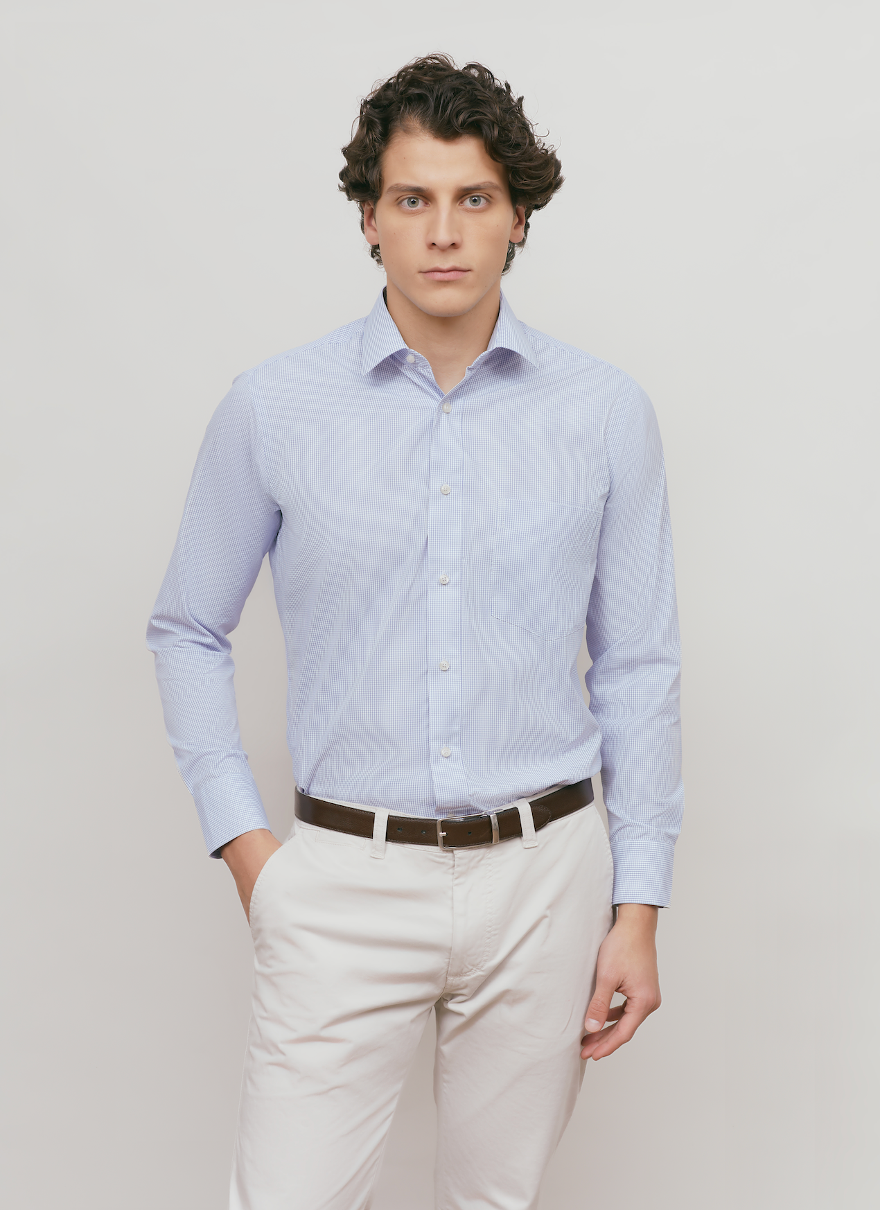 Camisa Business Slim Fit Azul Celeste