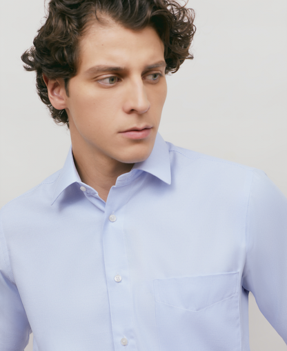 Camisa Business Regular Fit Azul Textura