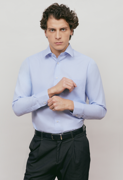Camisa Business Regular Fit Azul Textura