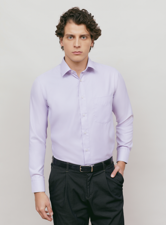 Camisa Business Regular Fit Lila Textura