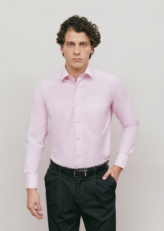 Camisa Business Slim Fit Rosa Textura