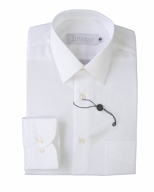 Camisa Business Regular Fit Blanca Textura
