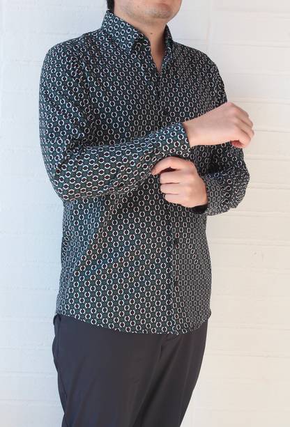 Camisa Trend Regular Fit Verde Patrón