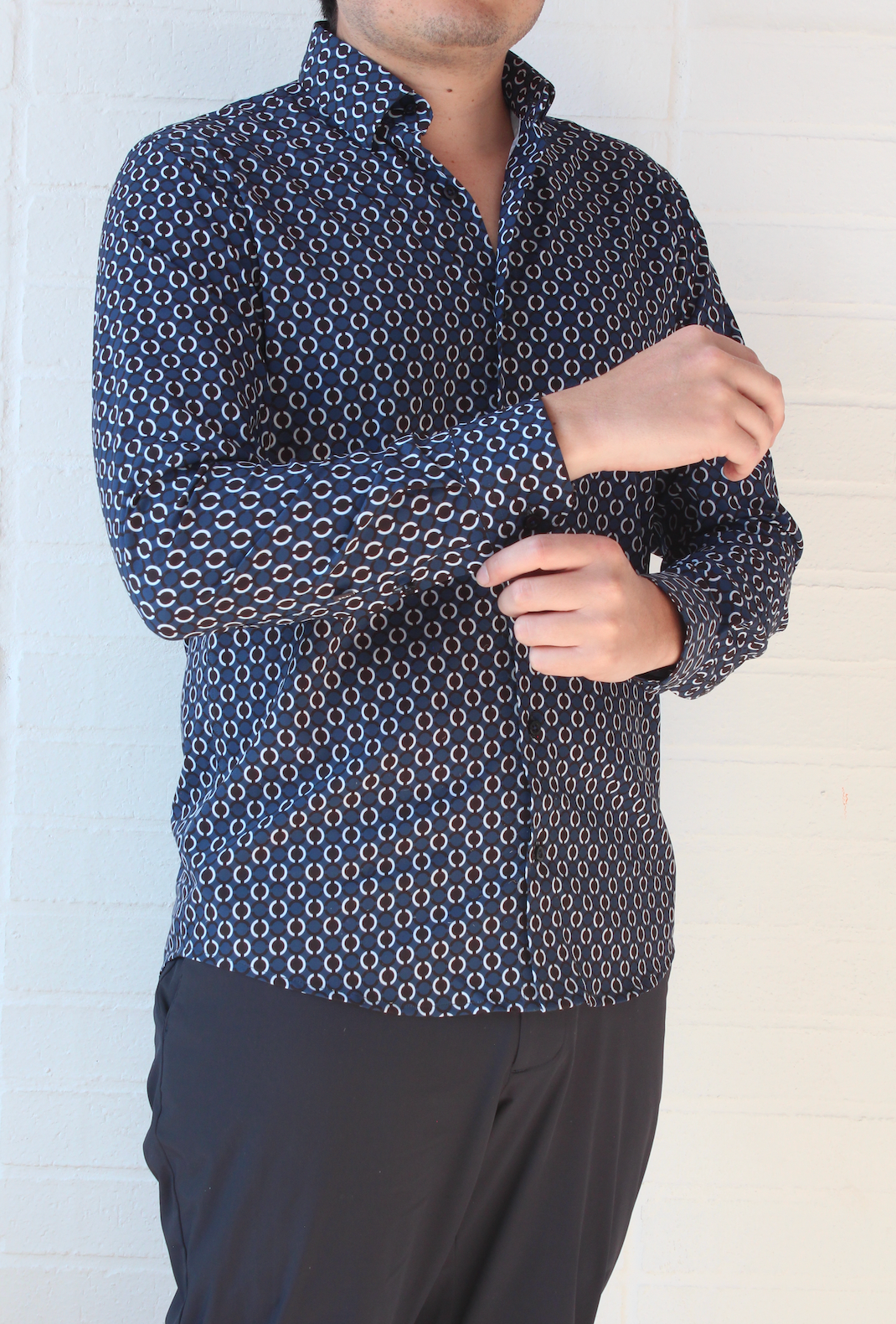 Camisa Trend Regular Fit Azul Patrón